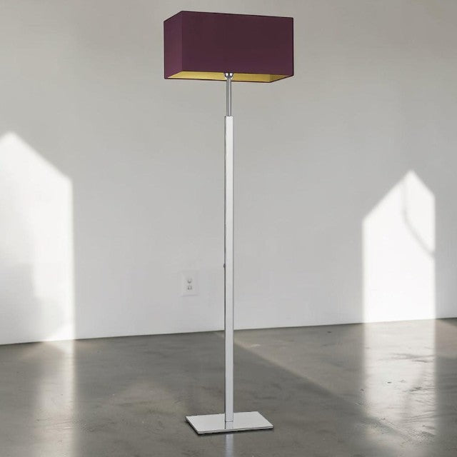 Contemporary Floor Lamp with Rectangular Fabric Shade