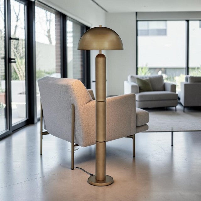 Modern Gold, Dome Floor Lamp with Metal Shade