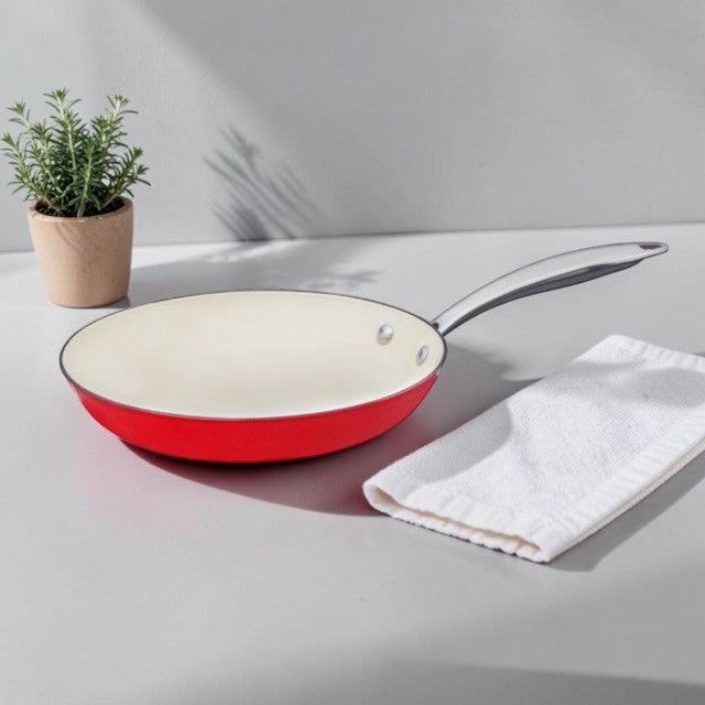 Kitchen Lightweight, Enameled Cast Iron Fry Pan, 11 Inch