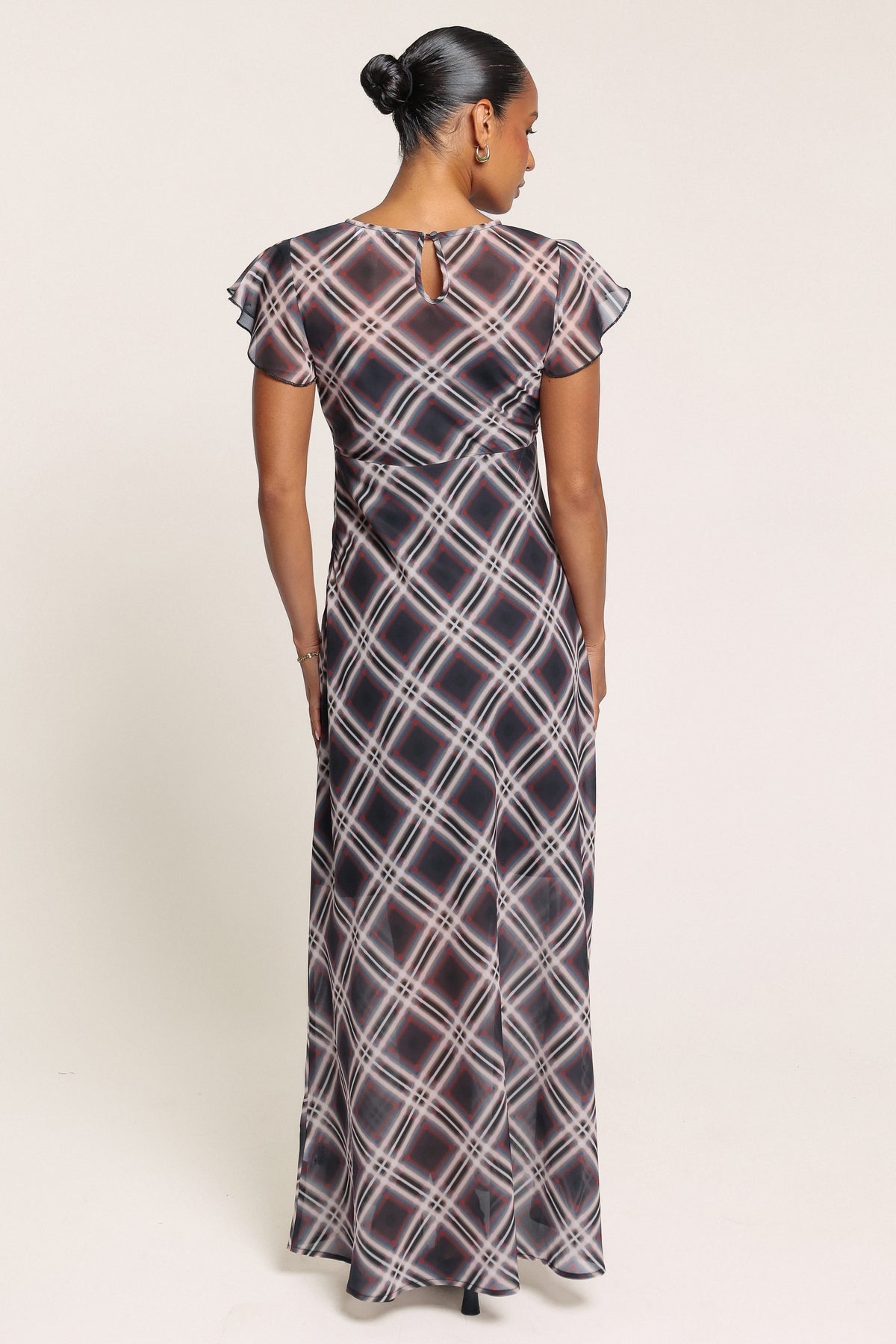 DRESSES Fenella Maxi Dress - Burgundy Tartan
