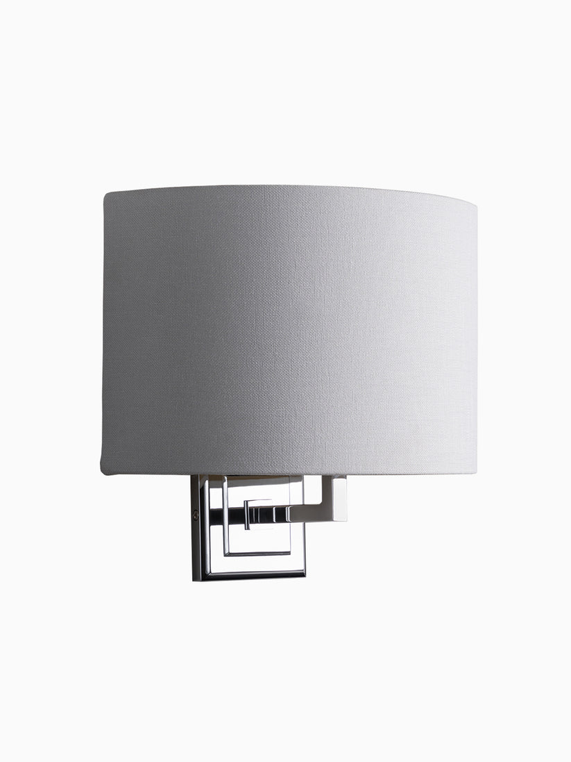 Modern Fabric Shade Wall Light with Chrome Finish