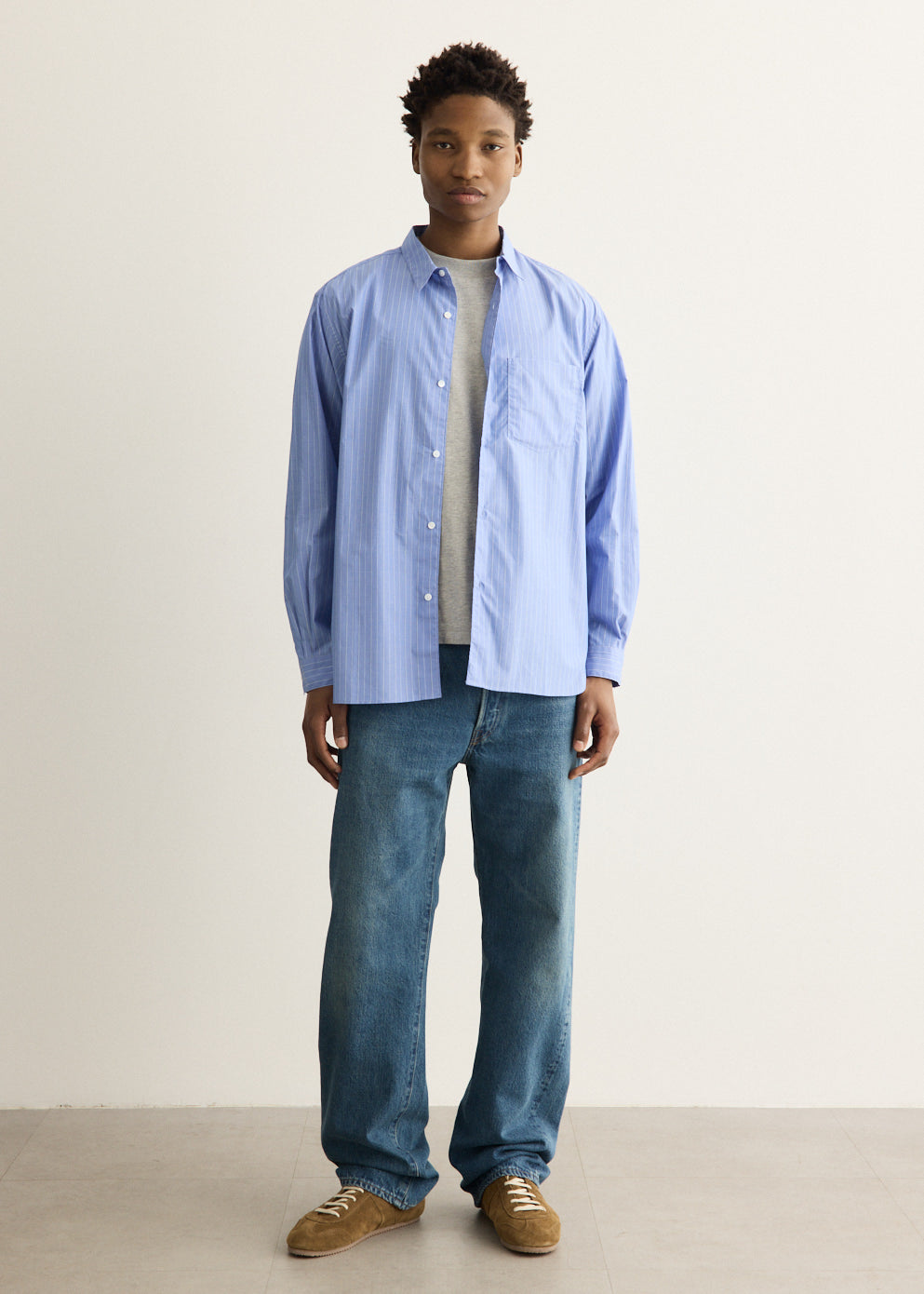 Check Pattern Collared Shirt with Long Sleeves and Relaxed Fit