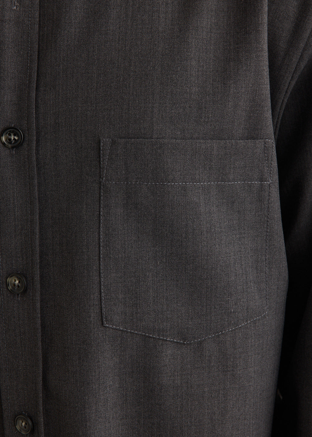 Wool Blend Check Overshirt with Buttoned Cuffs and Chest Pocket