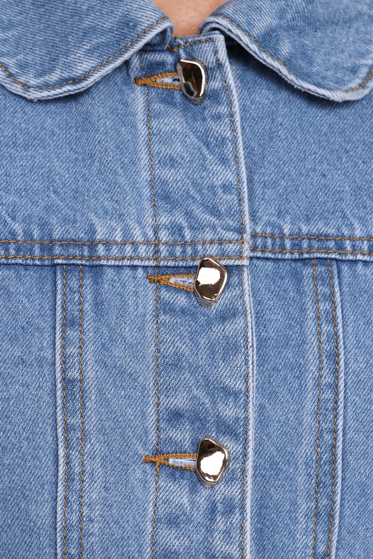 Petal and Pup USA OUTERWEAR Faven Cropped Denim Jacket - Mid Blue