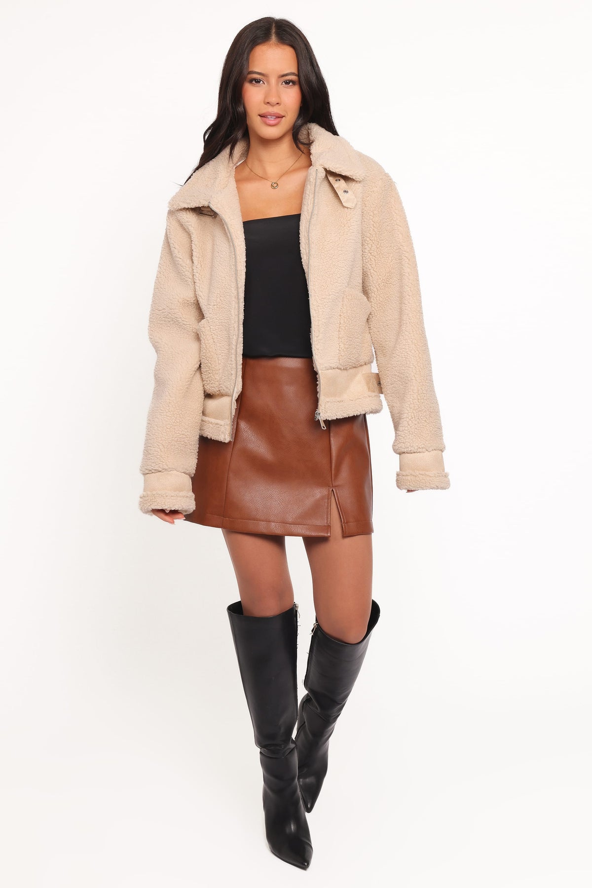 Petal and Pup USA OUTERWEAR Winslow Fleece Jacket - Taupe