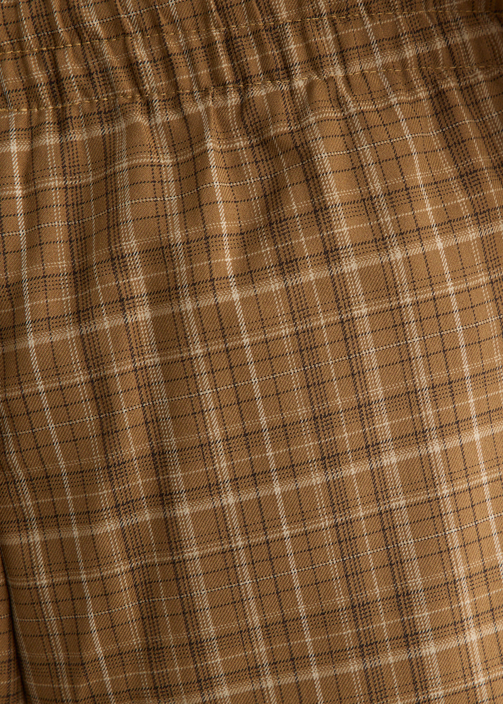 Loose Fit Track Pants with Check Pattern and Adjustable Leg Bungees