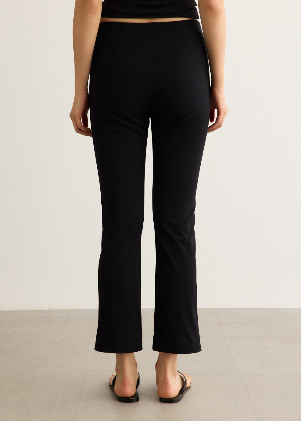 Slim Fit Cropped Pants with Mid-Rise Waist and Invisible Zipper