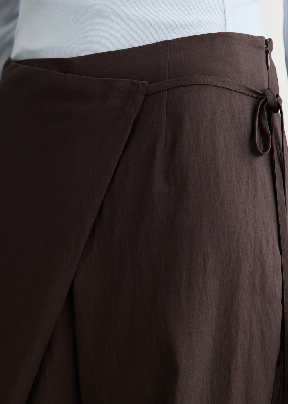 Wide-Leg Wrap Pants with Extended Pleat Detail and Relaxed Fit