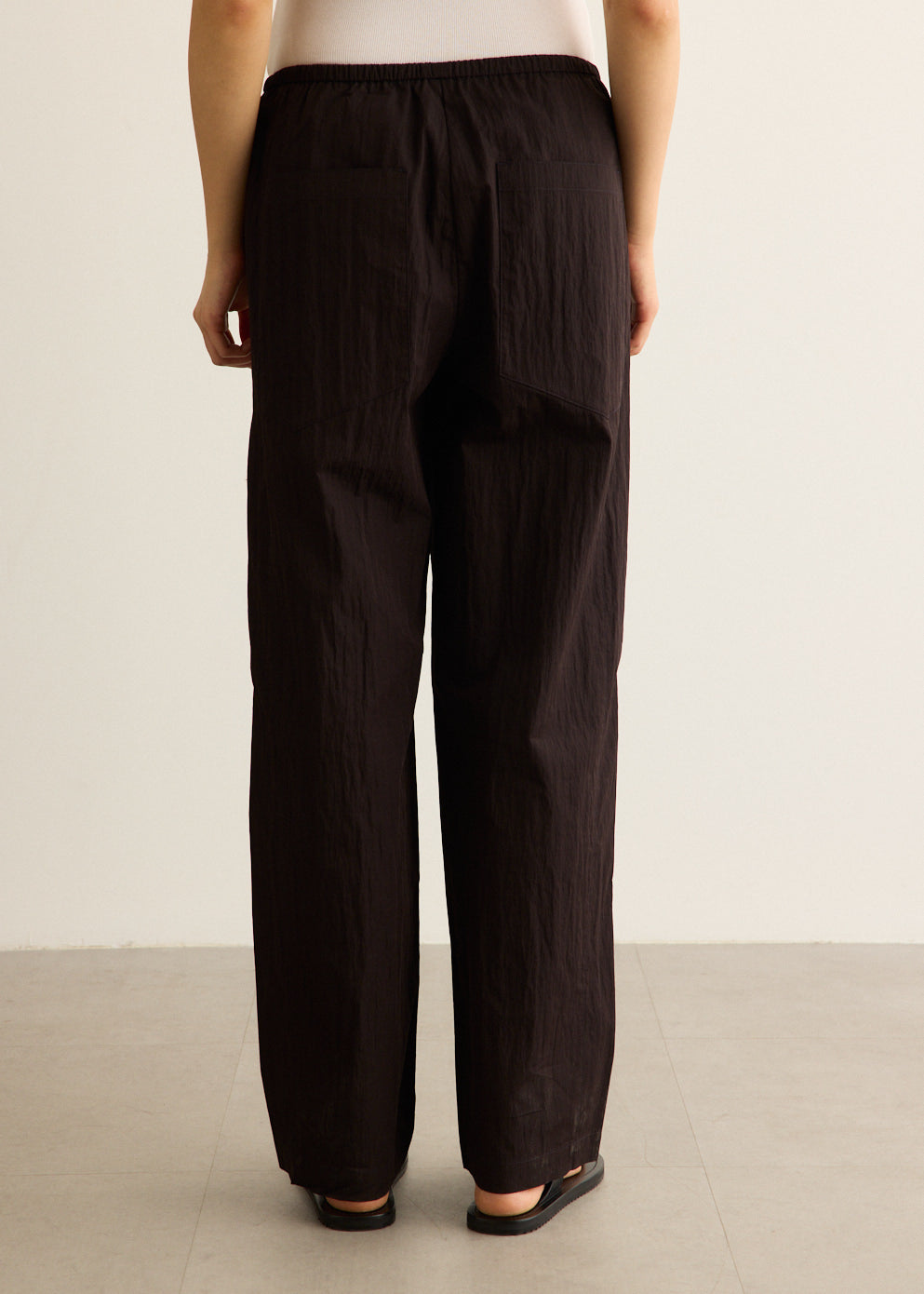 Straight-leg Pants with Elasticated Waistband and Adjustable Tie, Cotton Blend