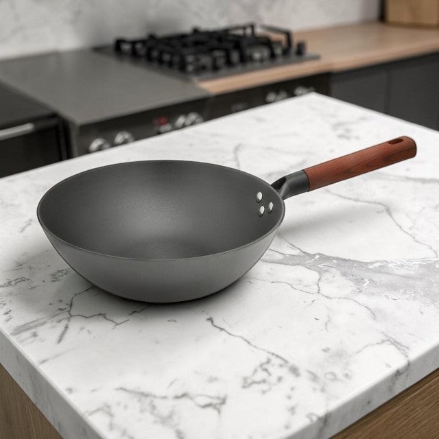 Kitchen Lightweight, Cast Iron Wok with Pre Seasoned Surface, 11.8 Inch