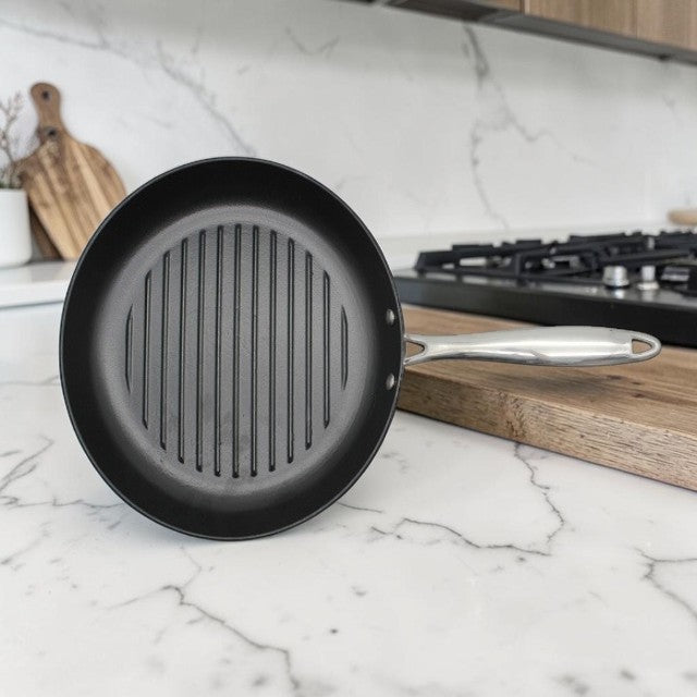 Kitchen Lightweight, Cast Iron Grill Pan with Enameled Finish, 11 Inch
