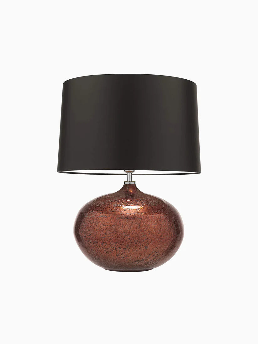 Copper Glass, Table Lamp with Black Drum Shade