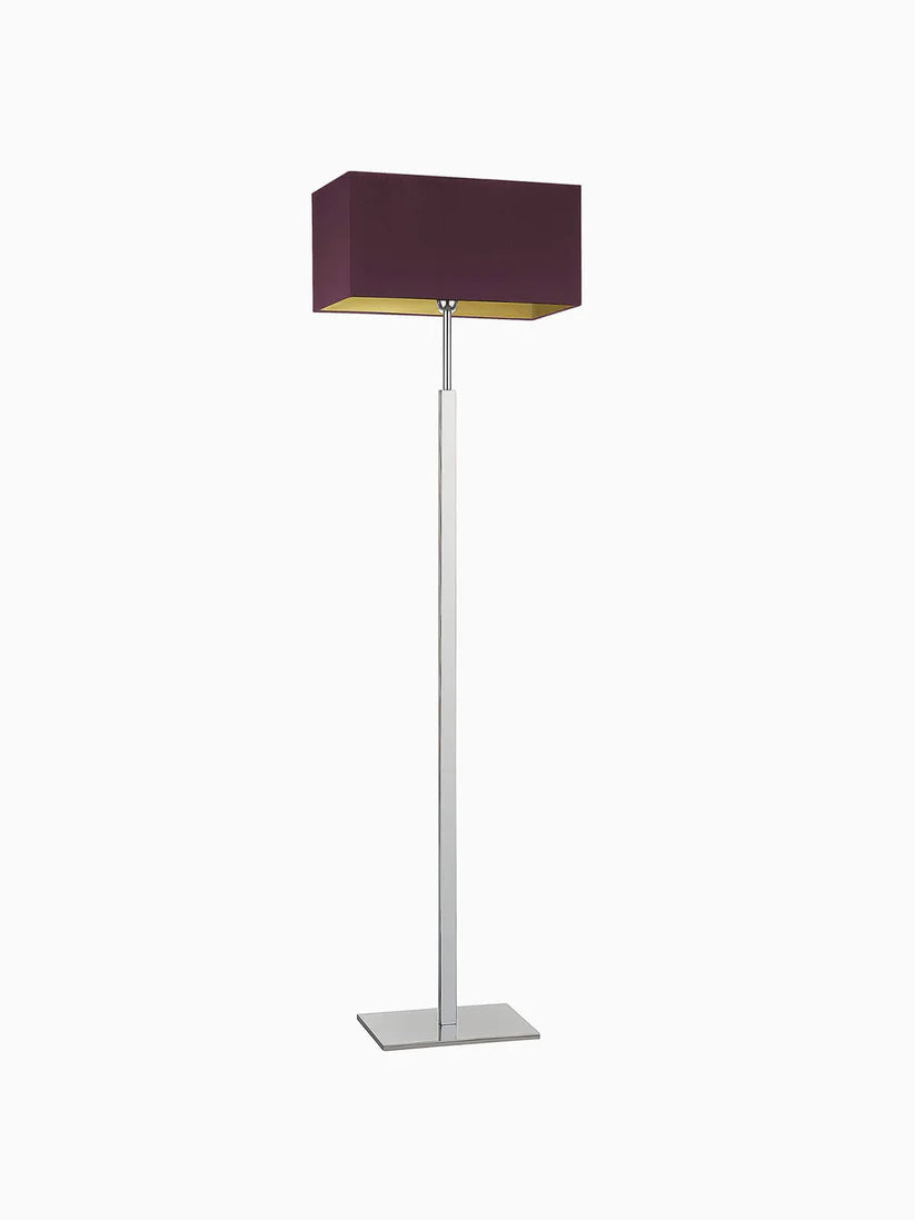 Contemporary Floor Lamp with Rectangular Fabric Shade