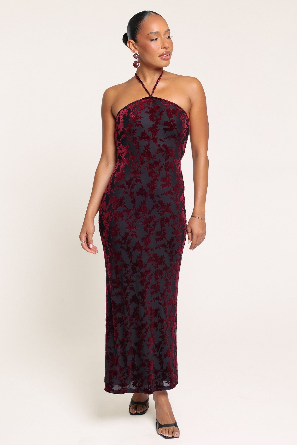 DRESSES Brynne Midi Dress - Berry Velvet Burnout