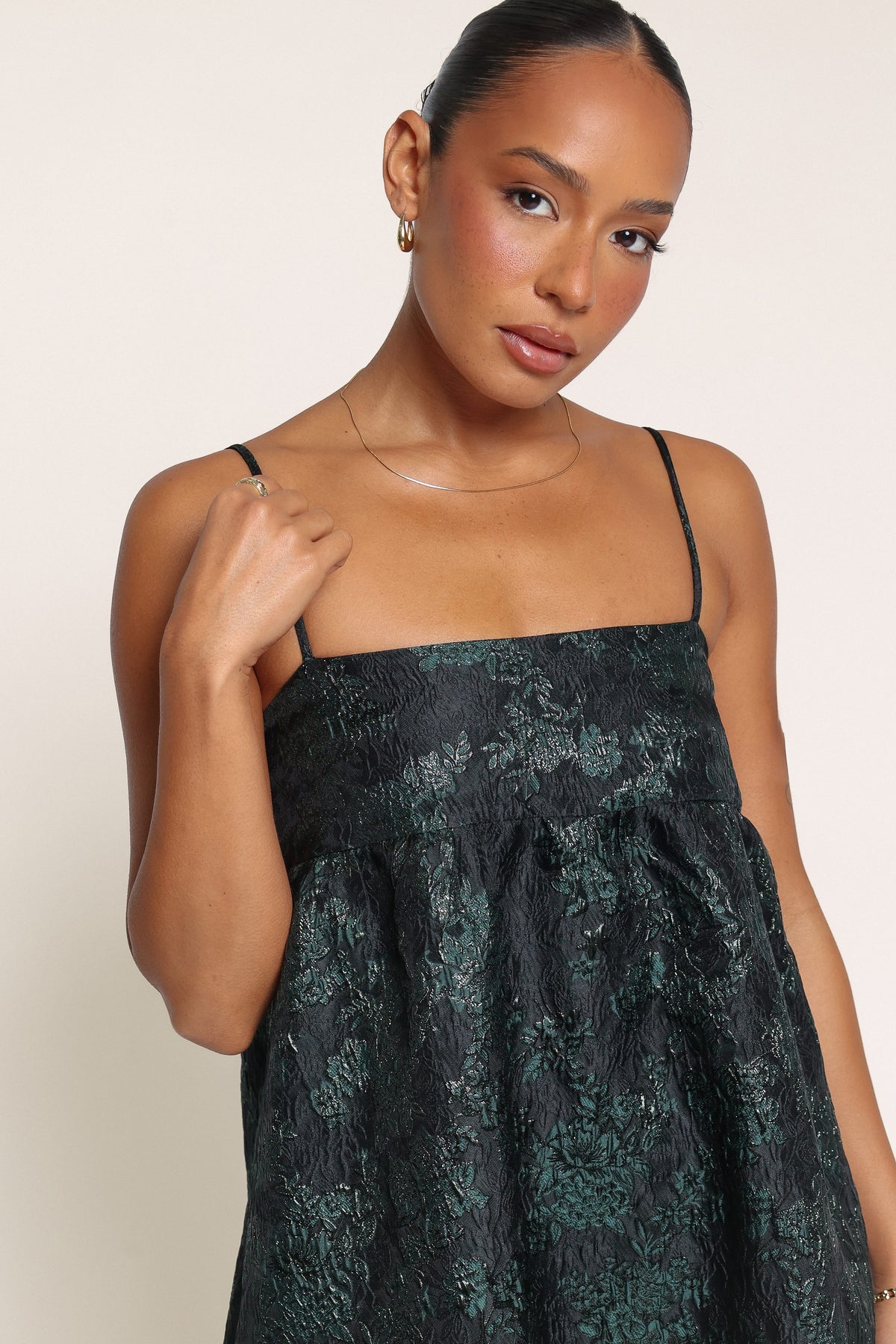 DRESSES Yasmine Maxi Dress - Green Brocade