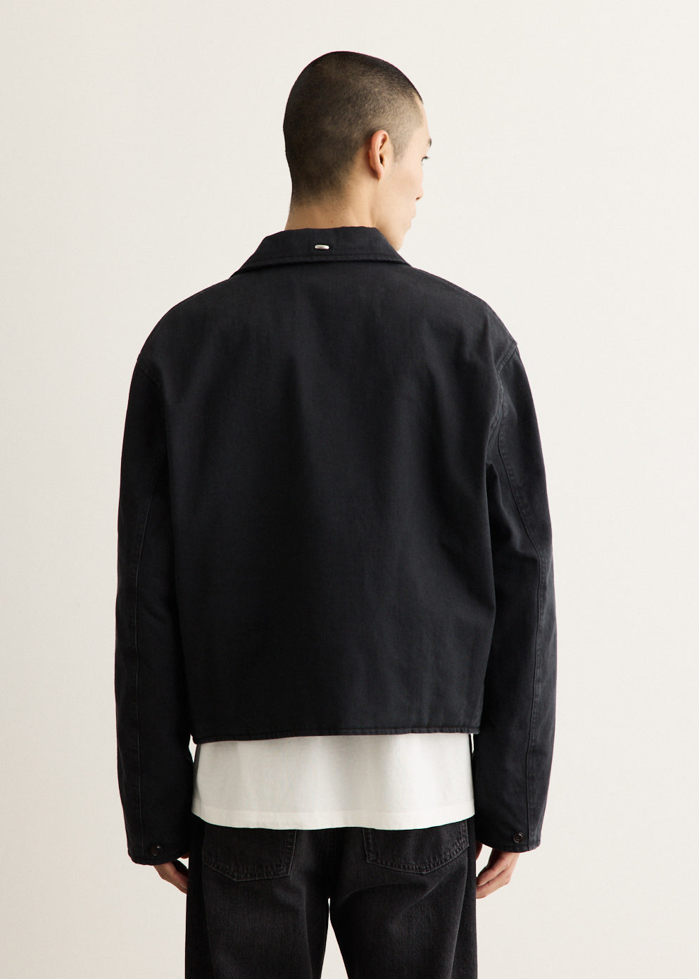 Boxy Padded Jacket with Organic Cotton Sateen and Two-Way Zipper