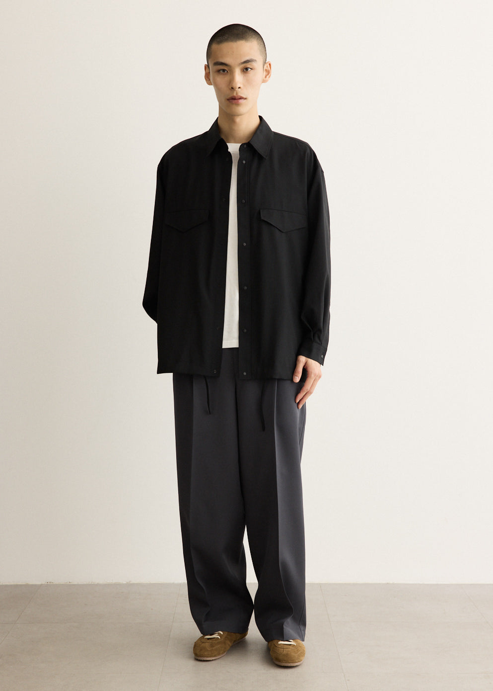 Wool Ripstop Coach Jacket with Mesh Lining and Adjustable Drawstring Hem