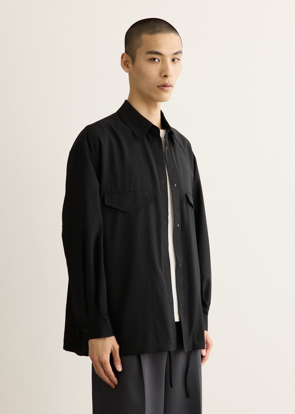 Wool Ripstop Coach Jacket with Mesh Lining and Adjustable Drawstring Hem