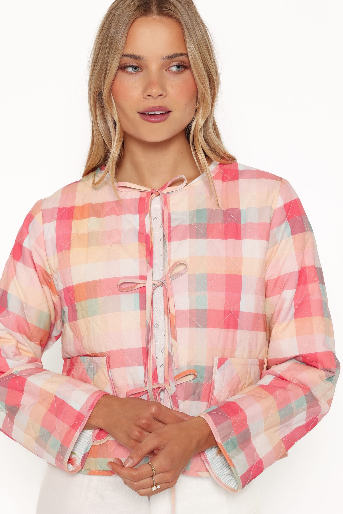 OUTERWEAR Percy Reversible Quilted Jacket - Blue Garden Stripe