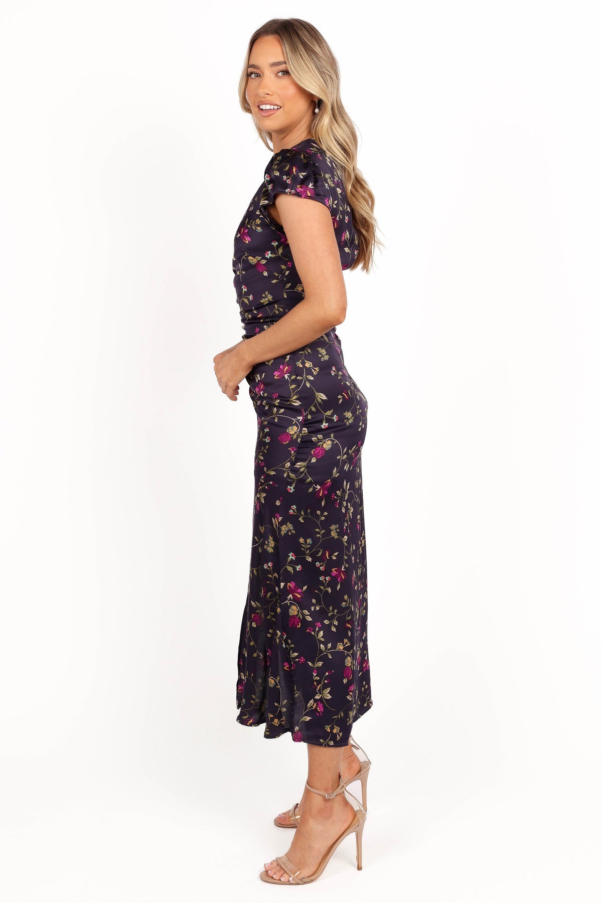Petal and Pup USA DRESSES Lisbeth Midi Dress - Midnight Floral