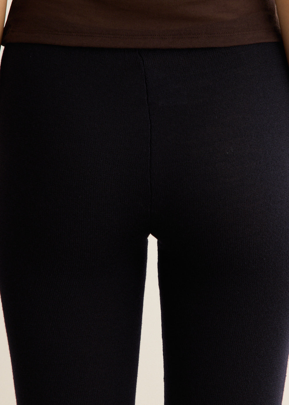 Merino Wool Knitted Leggings with Elasticated Waistband, Below-Knee Length