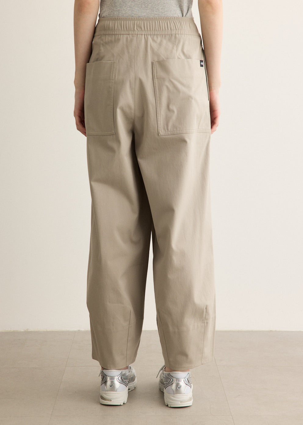 Wide Barrel Pleated Pants with Elasticated Waistband and Stud Accents